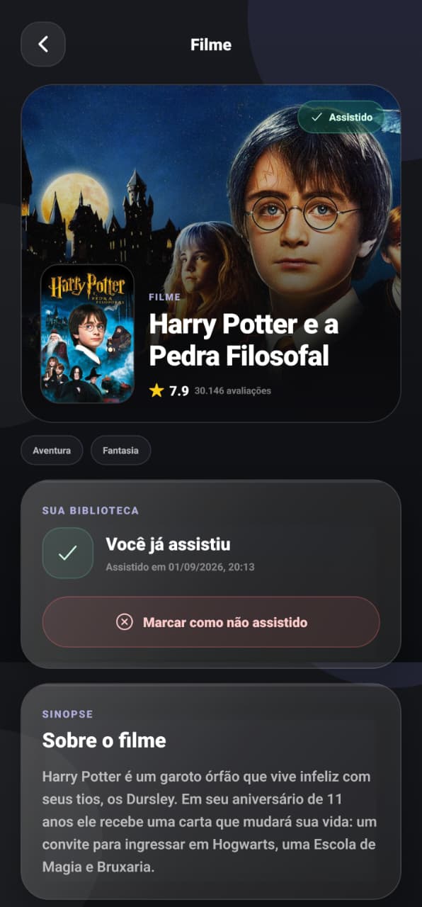Tela de detalhes de Harry Potter no FlexiHub